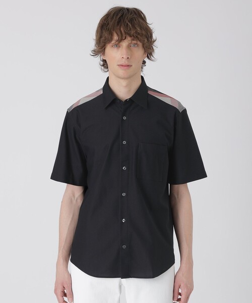 BLACK LABEL CRESTBRIDGE(ブラックレーベル・クレストブリッジ)の「ヨークカラミチェックハーフスリーブシャツ(シャツ/ブラウス・メンズ・オフホワイト/ブラック・S/M/XL/L)」の2枚目の写真