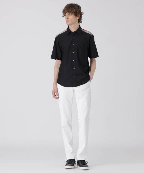 BLACK LABEL CRESTBRIDGE(ブラックレーベル・クレストブリッジ)の「ヨークカラミチェックハーフスリーブシャツ(シャツ/ブラウス・メンズ・オフホワイト/ブラック・S/M/XL/L)」の11枚目の写真