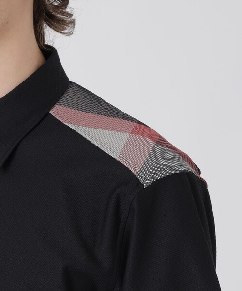 BLACK LABEL CRESTBRIDGE(ブラックレーベル・クレストブリッジ)の「ヨークカラミチェックハーフスリーブシャツ(シャツ/ブラウス・メンズ・オフホワイト/ブラック・S/M/XL/L)」の4枚目の写真