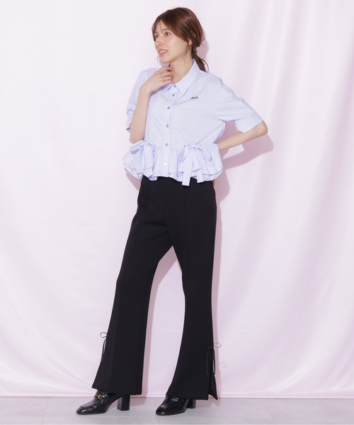 JILL by JILL STUART（ジルバイジルスチュアート）の「フリルヘムショートブラウス半袖（シャツ/ブラウス・レディース・ブルー/ホワイト/ネイビー・FREE）」の19枚目の写真