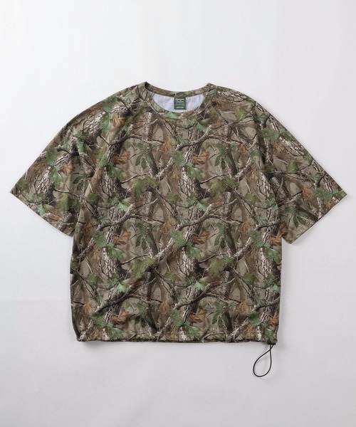 make a ray!(メイク ア レイ!)の「【84】ブラック/カモフラ スピンドル付き スクウェアメッシュ クルーネックTシャツ/ユニセックス/レディース/メンズ(Tシャツ/カットソー・メンズ・カモフラージュ/ブラック・L/M)」の3枚目の写真