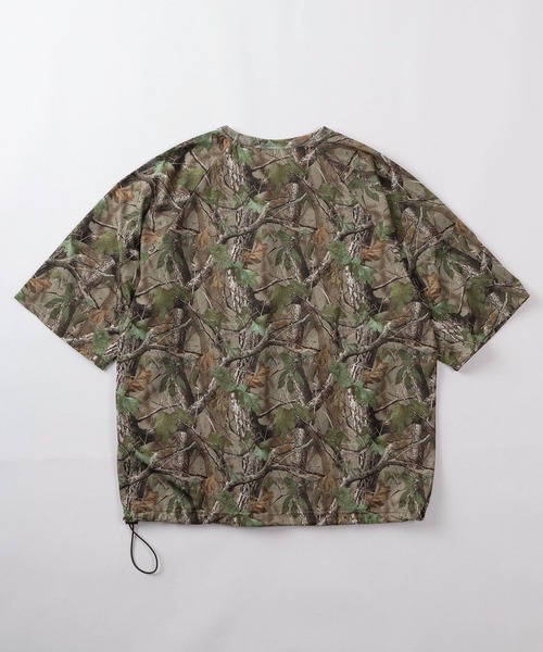 make a ray!(メイク ア レイ!)の「【84】ブラック/カモフラ スピンドル付き スクウェアメッシュ クルーネックTシャツ/ユニセックス/レディース/メンズ(Tシャツ/カットソー・メンズ・カモフラージュ/ブラック・L/M)」の4枚目の写真