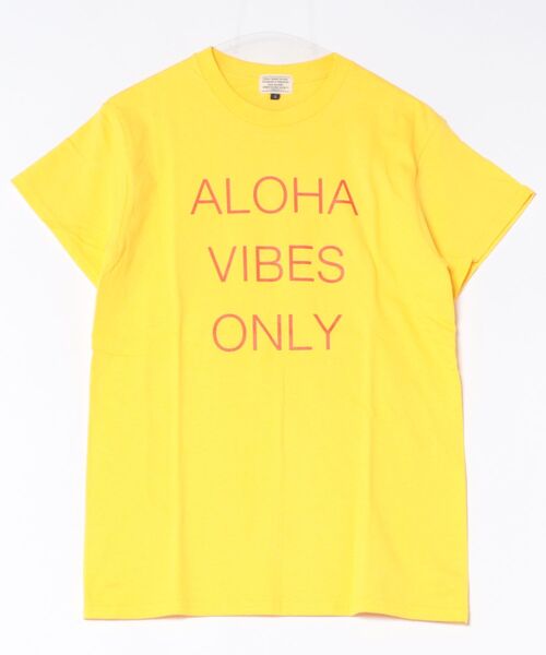URBAN ISLAND SOCIETY(アーバンアイランドソサエティ)の「ショートスリーブ Tシャツ メンズ ALOHA VIBES ONLY / URBAN ISLAND SOCIETY(アーバンアイランドソサエティ)(Tシャツ/カットソー・メンズ・イエロー/レッド/ライトピンク/ブラック/ホワイト/グリーン/ヘザーグレー/インディゴブルー・MEDIUM/SMALL/X-LARGE/LARGE)」の6枚目の写真