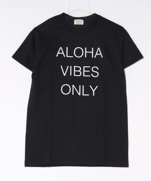 URBAN ISLAND SOCIETY(アーバンアイランドソサエティ)の「ショートスリーブ Tシャツ メンズ ALOHA VIBES ONLY / URBAN ISLAND SOCIETY(アーバンアイランドソサエティ)(Tシャツ/カットソー・メンズ・イエロー/レッド/ライトピンク/ブラック/ホワイト/グリーン/ヘザーグレー/インディゴブルー・MEDIUM/SMALL/X-LARGE/LARGE)」の2枚目の写真