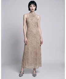 TAJEN:T（タジェント）の「【TAJEN:T】BONSAI PATTERN HALTER NECK SHEER LONG DRESS/ボンサイパターン ホルターネックシアー ロングワンピース（ワンピース）」