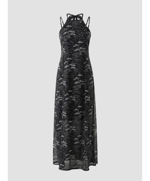 TAJEN:T(タジェント)の「【TAJEN:T】BONSAI PATTERN HALTER NECK SHEER LONG DRESS/ボンサイパターン ホルターネックシアー ロングワンピース(ワンピース・レディース・ブラック/ベージュ・1/2)」の12枚目の写真