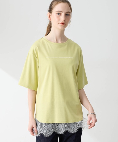LE SOUK HOLIDAY(ルスークホリデー)の「バックプリントTシャツ(Tシャツ/カットソー・レディース・オフホワイト/ベージュ/ライトグリーン・M/L)」の3枚目の写真