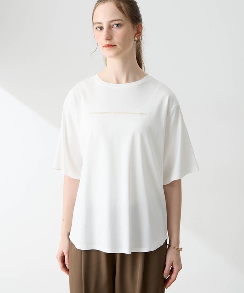 LE SOUK HOLIDAY(ルスークホリデー)の「バックプリントTシャツ(Tシャツ/カットソー・レディース・オフホワイト/ベージュ/ライトグリーン・M/L)」の6枚目の写真