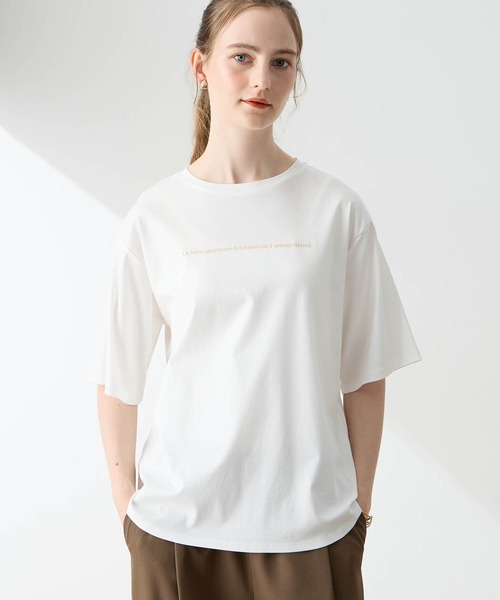 LE SOUK HOLIDAY(ルスークホリデー)の「バックプリントTシャツ(Tシャツ/カットソー・レディース・オフホワイト/ベージュ/ライトグリーン・M/L)」の7枚目の写真