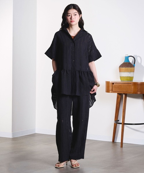 ROSE BUD(ローズバッド)の「(GENE HEAVENS)TIERED HEM S/S SHIRT(シャツ/ブラウス・レディース・ブラック/カーキ・ONE SIZE)」の5枚目の写真