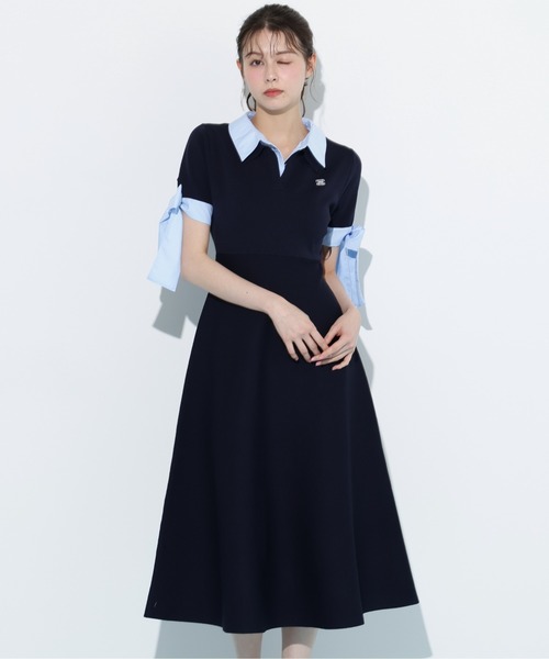 WEB限定カラーあり】ダブルカラーニットワンピース（ワンピース