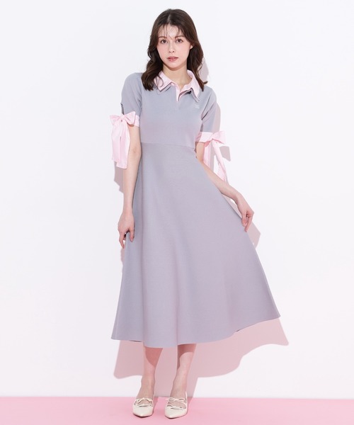 JILL by JILL STUART(ジルバイジルスチュアート)の「【WEB限定カラーあり】ダブルカラーニットワンピース(ワンピース・レディース・グレー/ネイビー/グレー系その他/ブラック・FREE)」の17枚目の写真