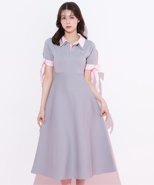 JILL by JILL STUART(ジルバイジルスチュアート)の「【WEB限定カラーあり】ダブルカラーニットワンピース(ワンピース・レディース・グレー/ネイビー/グレー系その他/ブラック・FREE)」の18枚目の写真