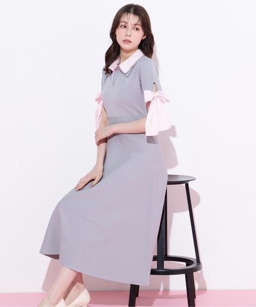 JILL by JILL STUART(ジルバイジルスチュアート)の「【WEB限定カラーあり】ダブルカラーニットワンピース(ワンピース・レディース・グレー/ネイビー/グレー系その他/ブラック・FREE)」の20枚目の写真