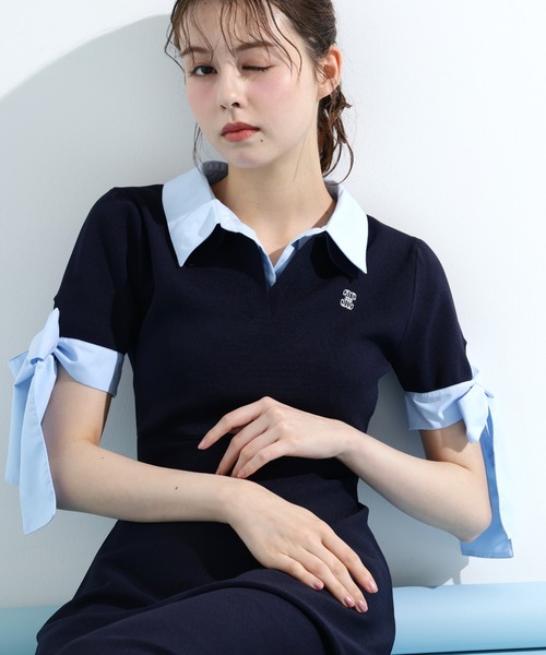 JILL by JILL STUART(ジルバイジルスチュアート)の「【WEB限定カラーあり】ダブルカラーニットワンピース(ワンピース・レディース・グレー/ネイビー/グレー系その他/ブラック・FREE)」の12枚目の写真
