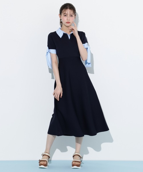JILL by JILL STUART(ジルバイジルスチュアート)の「【WEB限定カラーあり】ダブルカラーニットワンピース(ワンピース・レディース・グレー/ネイビー/グレー系その他/ブラック・FREE)」の9枚目の写真