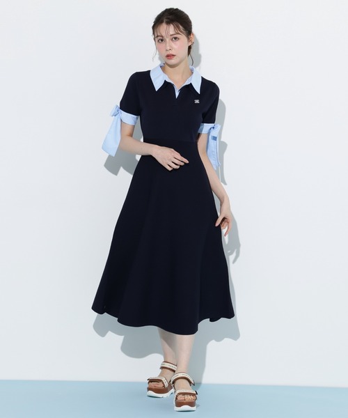 JILL by JILL STUART(ジルバイジルスチュアート)の「【WEB限定カラーあり】ダブルカラーニットワンピース(ワンピース・レディース・グレー/ネイビー/グレー系その他/ブラック・FREE)」の10枚目の写真