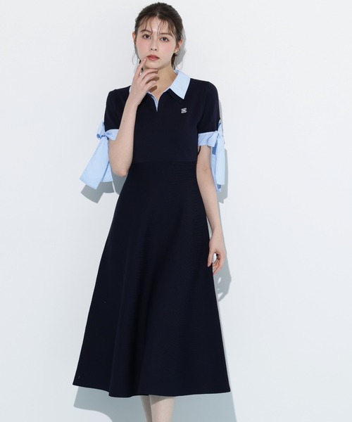 JILL by JILL STUART(ジルバイジルスチュアート)の「【WEB限定カラーあり】ダブルカラーニットワンピース(ワンピース・レディース・グレー/ネイビー/グレー系その他/ブラック・FREE)」の6枚目の写真