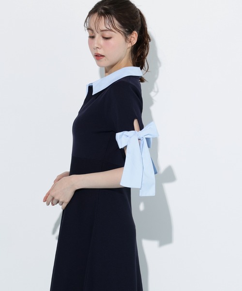 JILL by JILL STUART(ジルバイジルスチュアート)の「【WEB限定カラーあり】ダブルカラーニットワンピース(ワンピース・レディース・グレー/ネイビー/グレー系その他/ブラック・FREE)」の13枚目の写真