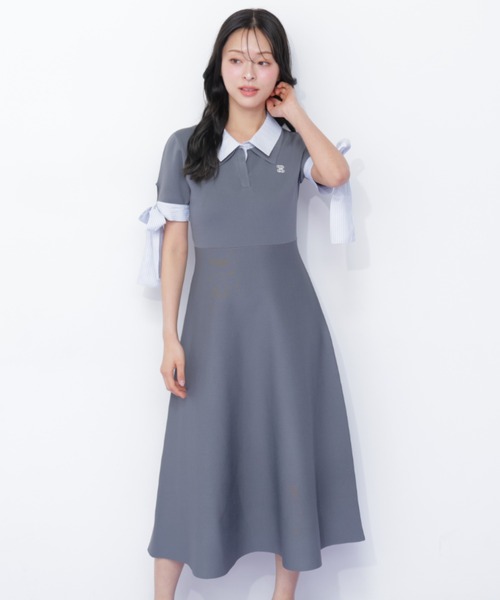 JILL by JILL STUART(ジルバイジルスチュアート)の「【WEB限定カラーあり】ダブルカラーニットワンピース(ワンピース・レディース・グレー/ネイビー/グレー系その他/ブラック・FREE)」の21枚目の写真