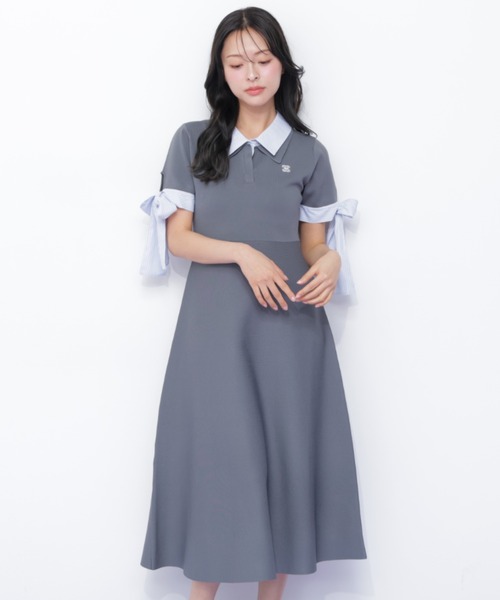 JILL by JILL STUART(ジルバイジルスチュアート)の「【WEB限定カラーあり】ダブルカラーニットワンピース(ワンピース・レディース・グレー/ネイビー/グレー系その他/ブラック・FREE)」の22枚目の写真