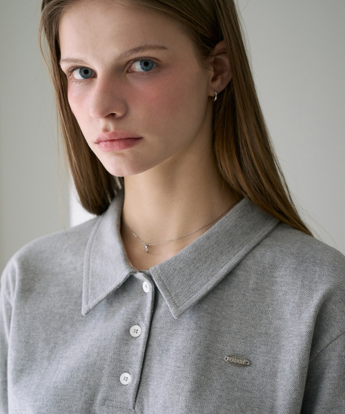 DEHEVE（デヘヴェ）の「Frill Layered Collar T-Shirt [Gray]（Tシャツ/カットソー・レディース・アッシュグレー・OS）」の7枚目の写真