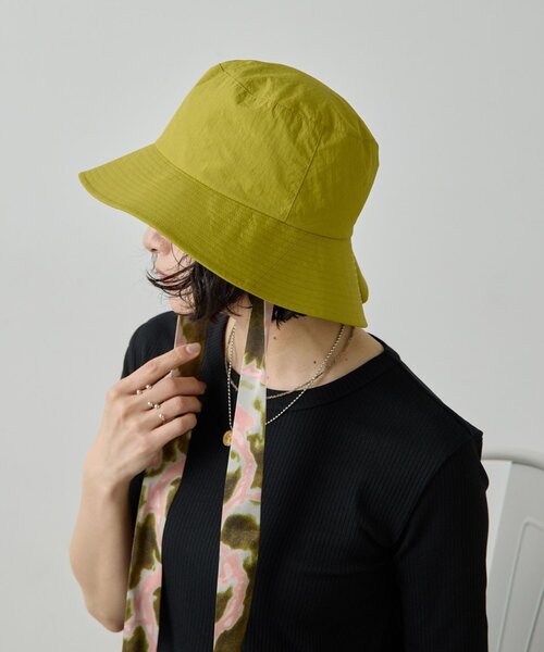 ear PAPILLONNER(イアパピヨネ)の「柄紐付きハット【SUM1 STYLE】(ハット・レディース・ブラック/カーキ・FREE)」の1枚目の写真