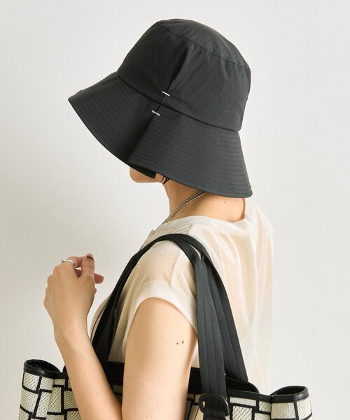 ear PAPILLONNER(イアパピヨネ)の「柄紐付きハット【SUM1 STYLE】(ハット・レディース・ブラック/カーキ・FREE)」の2枚目の写真