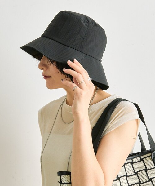 ear PAPILLONNER(イアパピヨネ)の「柄紐付きハット【SUM1 STYLE】(ハット・レディース・ブラック/カーキ・FREE)」の5枚目の写真