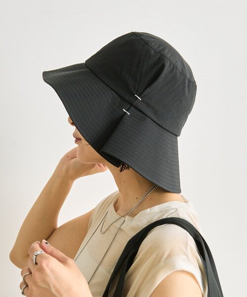 ear PAPILLONNER(イアパピヨネ)の「柄紐付きハット【SUM1 STYLE】(ハット・レディース・ブラック/カーキ・FREE)」の7枚目の写真