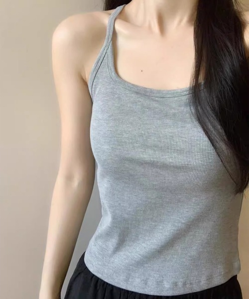 Lace Ladies(レースレディース)の「レース切替 バックデザイン カップ付き タンクトップ(タンクトップ・レディース・ブラック/グレー/ホワイト・FREE)」の3枚目の写真