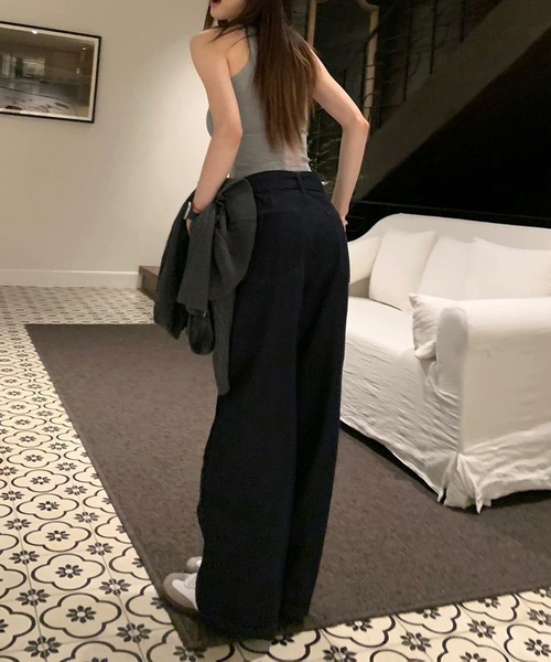 Lace Ladies(レースレディース)の「レース切替 バックデザイン カップ付き タンクトップ(タンクトップ・レディース・ブラック/グレー/ホワイト・FREE)」の16枚目の写真