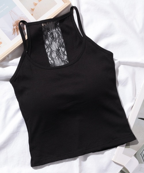Lace Ladies(レースレディース)の「レース切替 バックデザイン カップ付き タンクトップ(タンクトップ・レディース・ブラック/グレー/ホワイト・FREE)」の22枚目の写真