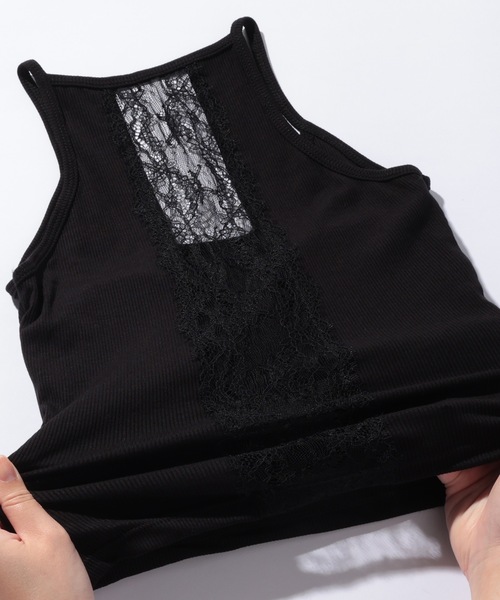 Lace Ladies(レースレディース)の「レース切替 バックデザイン カップ付き タンクトップ(タンクトップ・レディース・ブラック/グレー/ホワイト・FREE)」の8枚目の写真