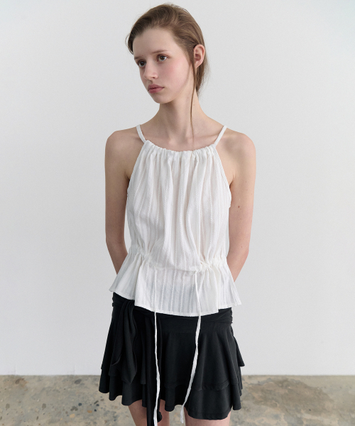 ANDNEEDS(アンドニーズ)の「Sober string blouse (white)(シャツ/ブラウス・レディース・その他・FREE)」の2枚目の写真