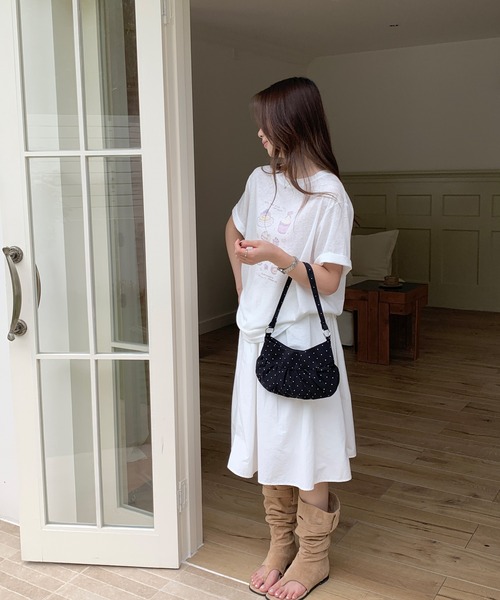 Chiina(チーナ)の「【Chiina】ムーンドットギャザーハンドバッグ(ハンドバッグ・レディース・ライトパープル/ブラック/ホワイト/ライトブルー・FREE)」の21枚目の写真