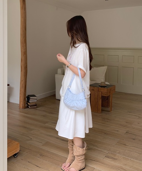 Chiina(チーナ)の「【Chiina】ムーンドットギャザーハンドバッグ(ハンドバッグ・レディース・ライトパープル/ブラック/ホワイト/ライトブルー・FREE)」の16枚目の写真