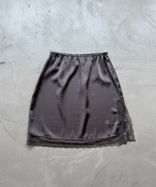 Rohwel(ローウェル)の「Satin Lace Midi Skirt / サテンレースミディスカート(スカート・レディース・ホワイト/チャコールグレー・FREE)」の18枚目の写真