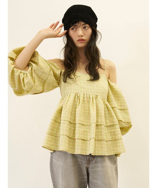 LILY BROWN（リリーブラウン）の「バリエ3wayペプラムビスチェ（その他トップス・レディース・グリーン/ブラック/ホワイト・F）」の5枚目の写真