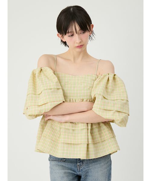 LILY BROWN（リリーブラウン）の「バリエ3wayペプラムビスチェ（その他トップス・レディース・グリーン/ブラック/ホワイト・F）」の7枚目の写真