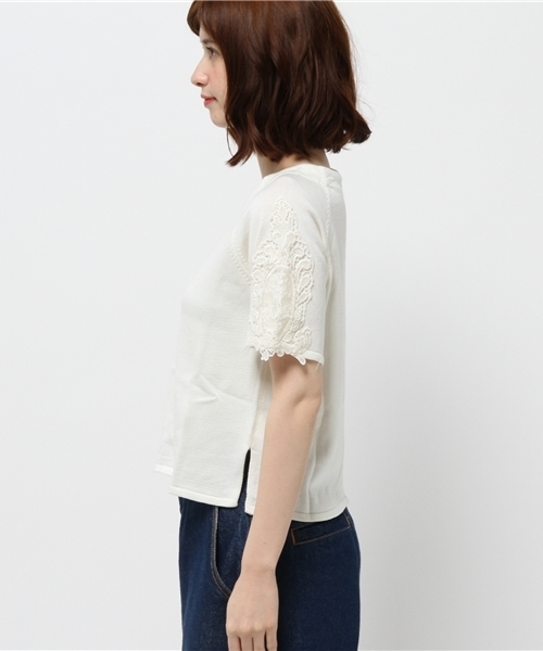 earth music&ecology（アースミュージックアンドエコロジー）の「【2016Summer】モチーフレースプルオーバー（ニット/セーター・レディース・LT.Gray/サックスブルー/ネイビー/アイボリー・FREE）」の10枚目の写真