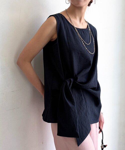 Chez toi（シェトワ）の「アシメツイストブラウス（シャツ/ブラウス・レディース・ミント/ネイビー/ホワイト系その他・FREE）」の3枚目の写真