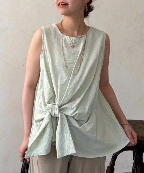Chez toi（シェトワ）の「アシメツイストブラウス（シャツ/ブラウス・レディース・ミント/ネイビー/ホワイト系その他・FREE）」の7枚目の写真