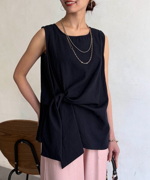 Chez toi（シェトワ）の「アシメツイストブラウス（シャツ/ブラウス・レディース・ミント/ネイビー/ホワイト系その他・FREE）」の14枚目の写真