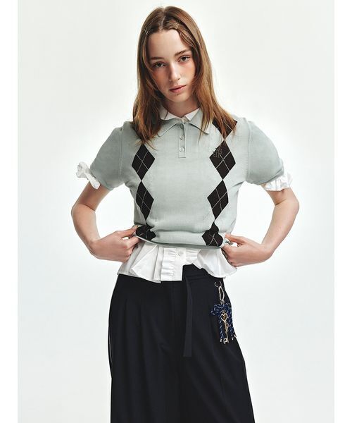 LILY BROWN（リリーブラウン）の「フリルレースアップブラウス（シャツ