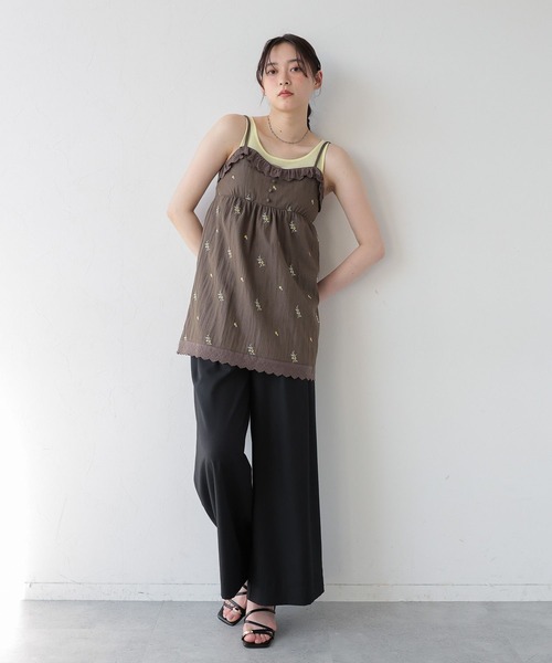 RAGEBLUE(レイジブルー)の「ギャザーシアータンクレイヤードTシャツ(Tシャツ/カットソー・レディース・ホワイト/ネイビー/グレー・FREE)」の12枚目の写真