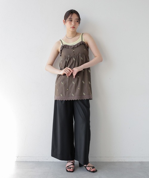 RAGEBLUE(レイジブルー)の「ギャザーシアータンクレイヤードTシャツ(Tシャツ/カットソー・レディース・ホワイト/ネイビー/グレー・FREE)」の13枚目の写真