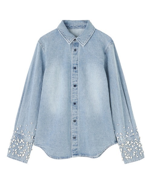 JENNE(ジェンヌ)の「手刺繍ビジューデニムブラウス(シャツ/ブラウス・レディース・ブルー・SMALL/LARGE/MEDIUM)」の13枚目の写真