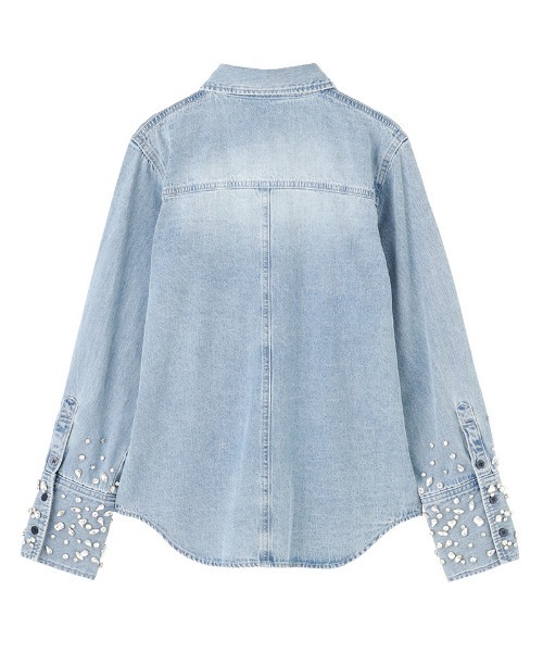 JENNE(ジェンヌ)の「手刺繍ビジューデニムブラウス(シャツ/ブラウス・レディース・ブルー・SMALL/LARGE/MEDIUM)」の14枚目の写真