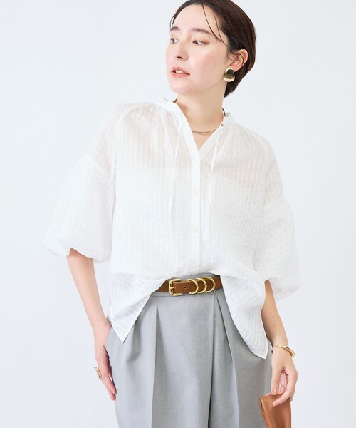 NOLLEY’S(ノーリーズ)の「ウォッシャブルモールストライプブラウス(シャツ/ブラウス・レディース・ブラック/ホワイト/ブラウン系その他2・38)」の19枚目の写真